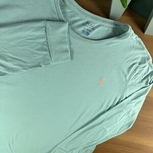 Polo Ralph Lauren Shirt Men L Long Sleeve Crew Preppy T‎ Shirt Mint Orange Pony